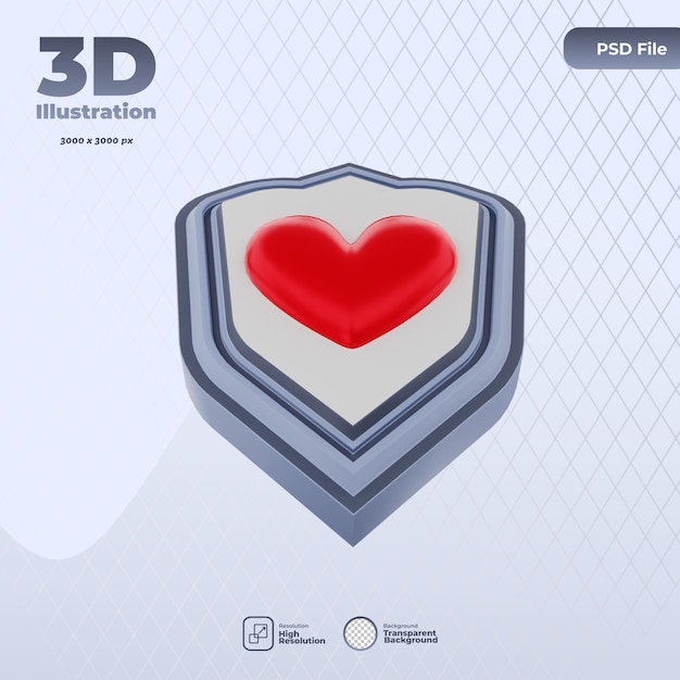 PSD ilustração de ícone de doação de órgãos 3d