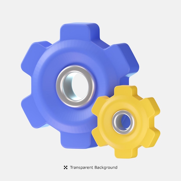 Ilustração de ícone de engrenagem 3d