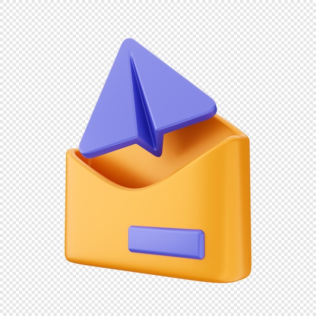 PSD ilustração de ícone de envelope de mensagem de e-mail 3d