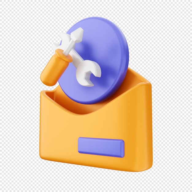 Ilustração de ícone de envelope de mensagem de e-mail 3d