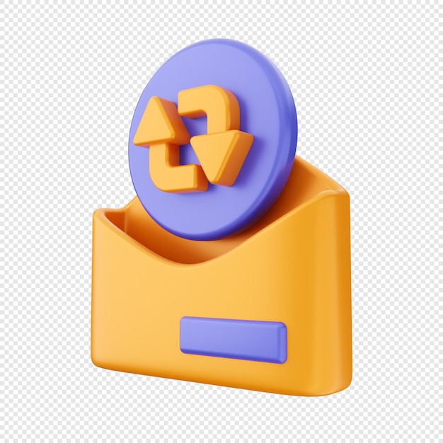 Ilustração de ícone de envelope de mensagem de e-mail 3d