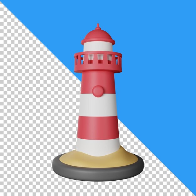 PSD ilustração de ícone de farol 3d