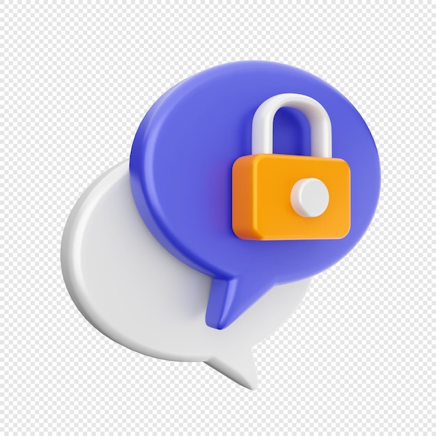 Ilustração de ícone de mensagem de chat 3D