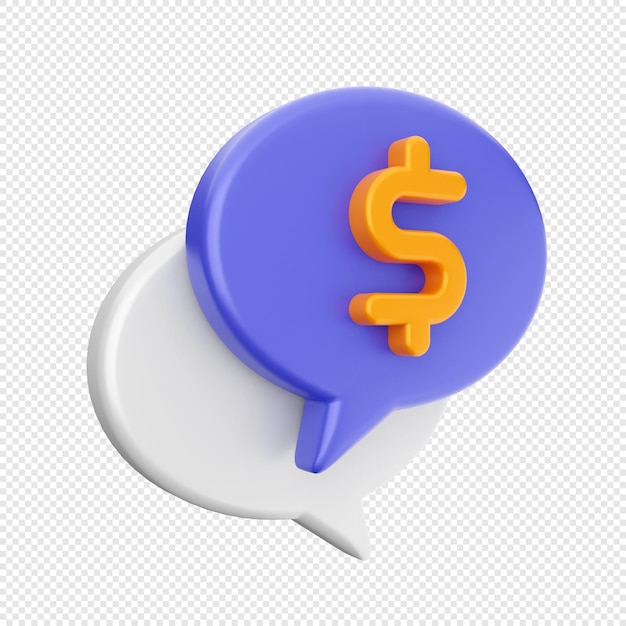 Ilustração de ícone de mensagem de chat 3D