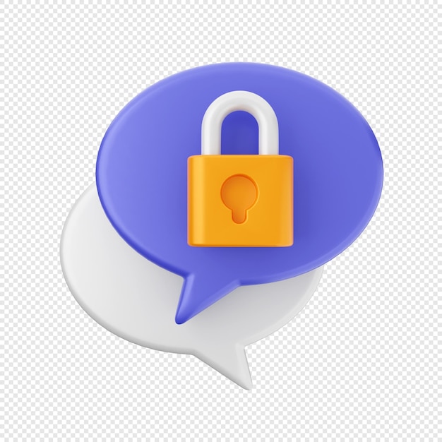 Ilustração de ícone de mensagem de chat 3D