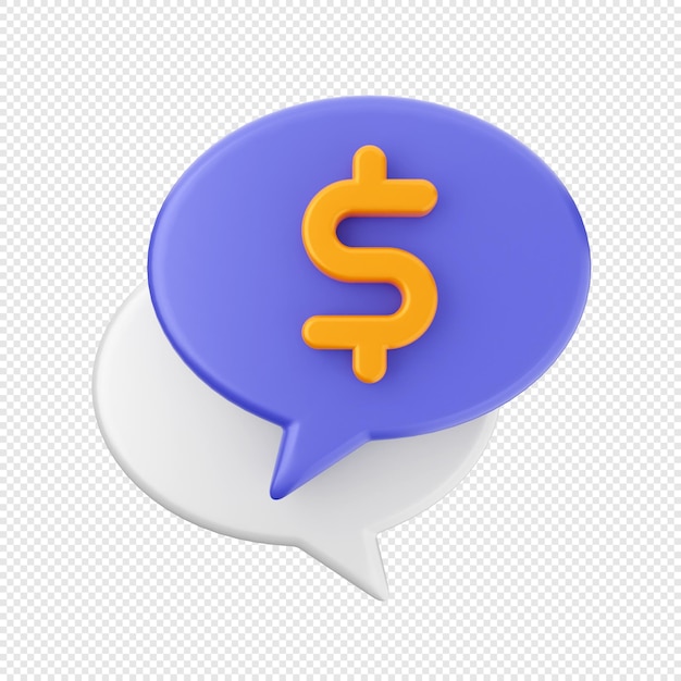 Ilustração de ícone de mensagem de chat 3D