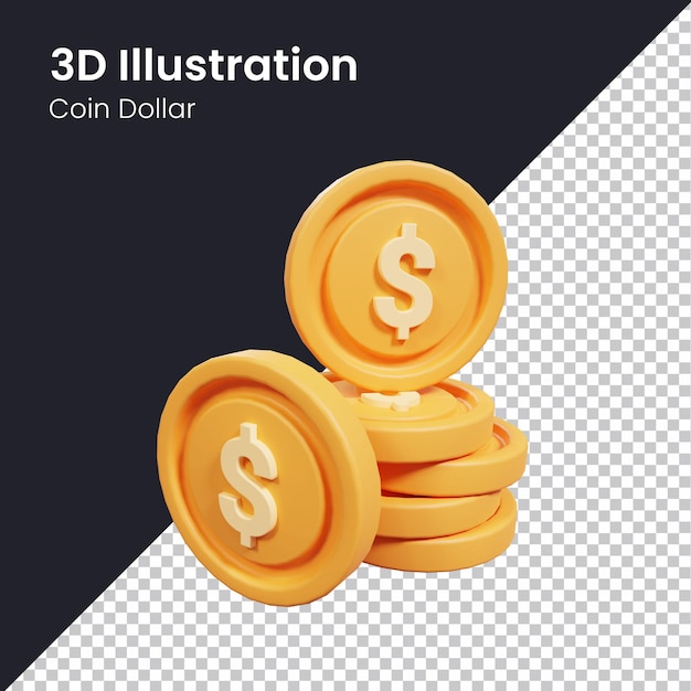 Ilustração de ícone de moeda de renderização PSD 3d