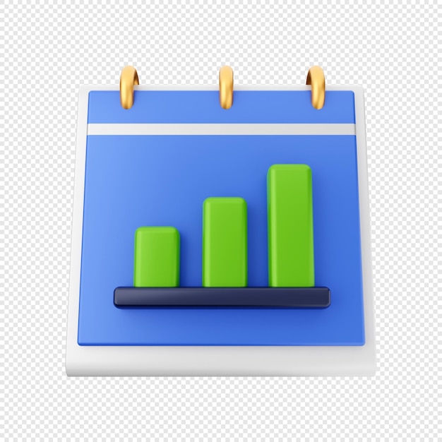 ilustração de ícone de programação de data de calendário 3D