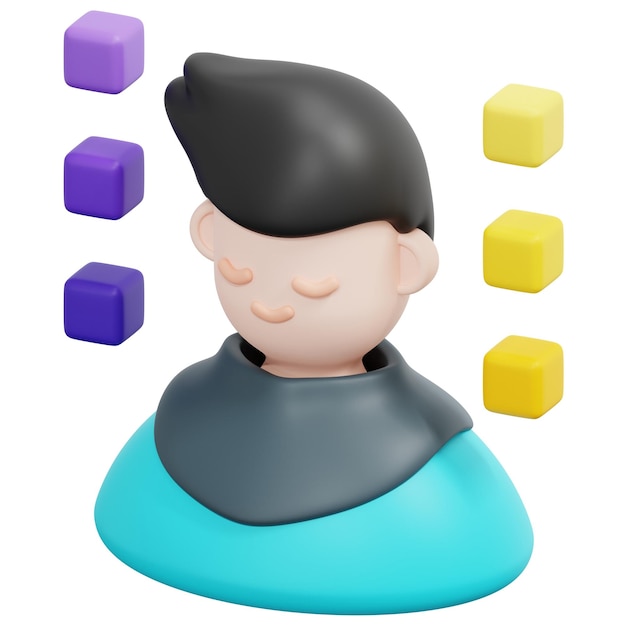 PSD ilustração de ícone de renderização 3d de avatar