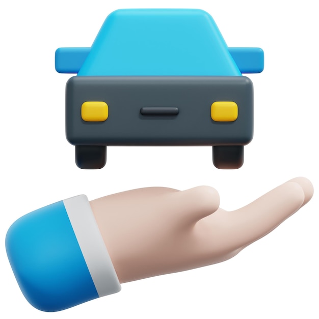 PSD ilustração de ícone de renderização 3d de carro