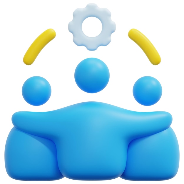 PSD ilustração de ícone de renderização 3d de equipe