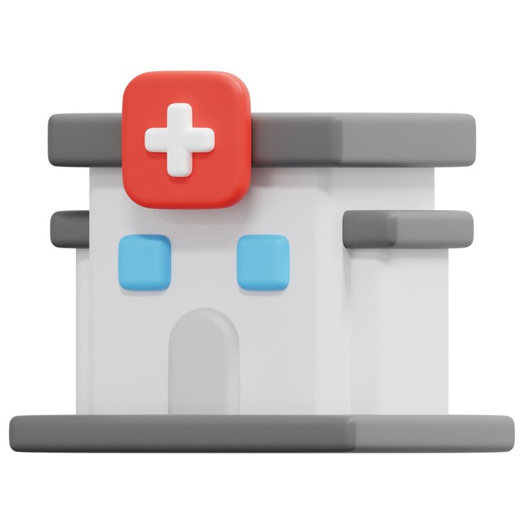 PSD ilustração de ícone de renderização 3d do hospital