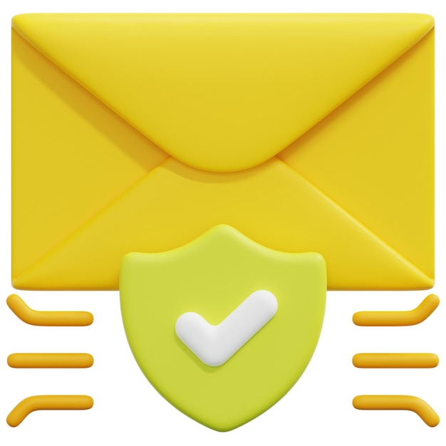 PSD ilustração de ícone de renderização de e-mail 3d