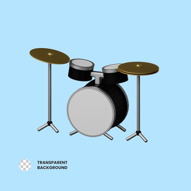 PSD ilustração de ícone de tambor 3d