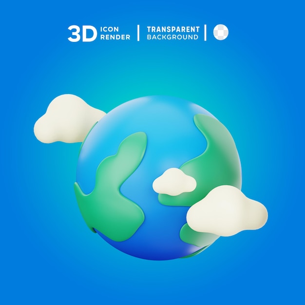 PSD ilustração de ícone de terra 3d