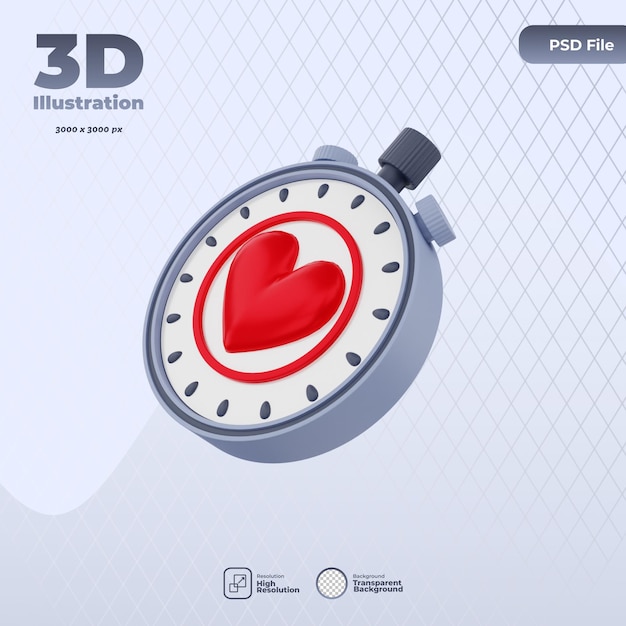 PSD ilustração de ícone de treino cardio 3d