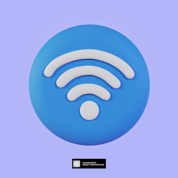 Ilustração de ícone de wi-fi 3d