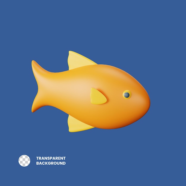 PSD ilustração de ícone psd fish 3d