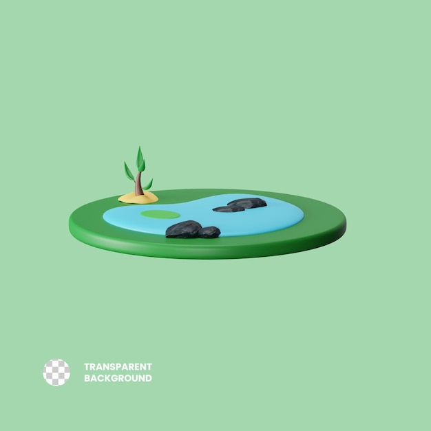 Ilustração de ícone PSD Lake 3D