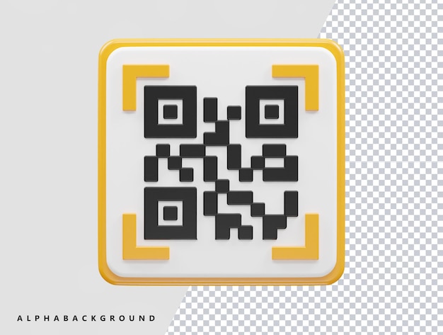 Ilustração de ícone vetorial de código qr elemento transparente de renderização em 3d