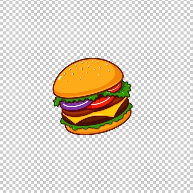 Ilustração de ícone vetorial Hambúrguer colorido Isolado em fundo branco