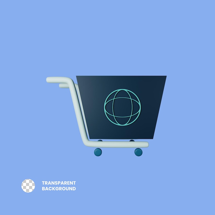 PSD ilustração de ícones 3d de comércio eletrônico