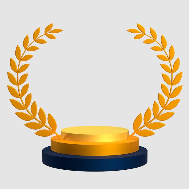 Ilustração de ícones 3D do Prêmio Golden Badge Ribbon