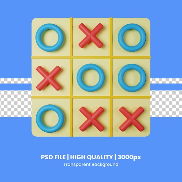 Ilustração de ícones 3D do Tic Tac Toe