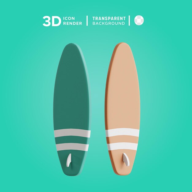 PSD ilustração de ícones de surf 3d