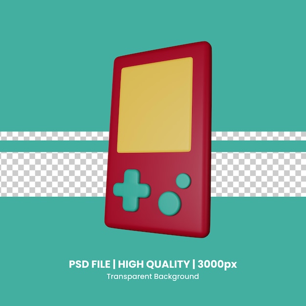 Ilustração de ícones PSD Game Boy 3D