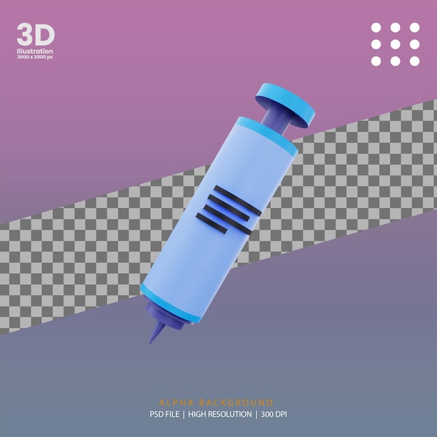 Ilustração de injeções de renderização 3d