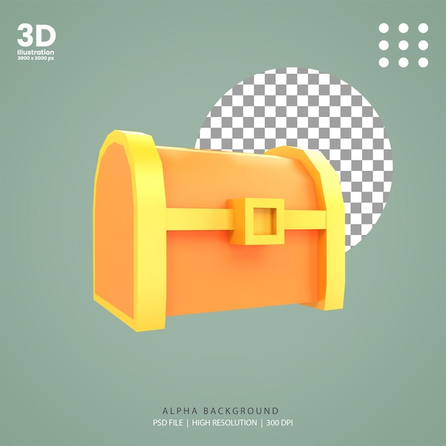 Ilustração de inventário de jogo de renderização 3d