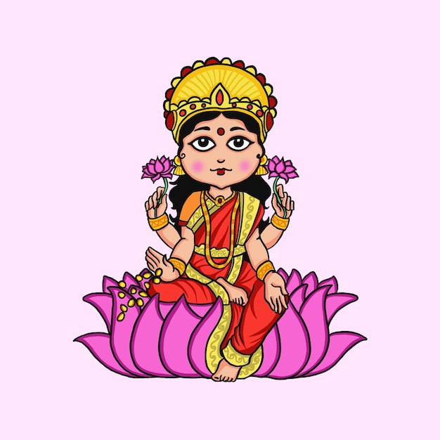 Ilustração de Lakshmigoddess indiana
