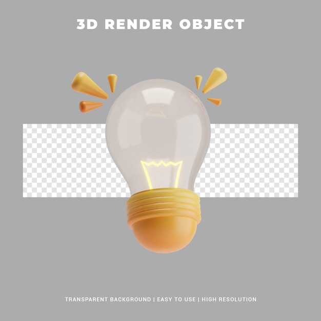 Ilustração de lâmpada de renderização 3d