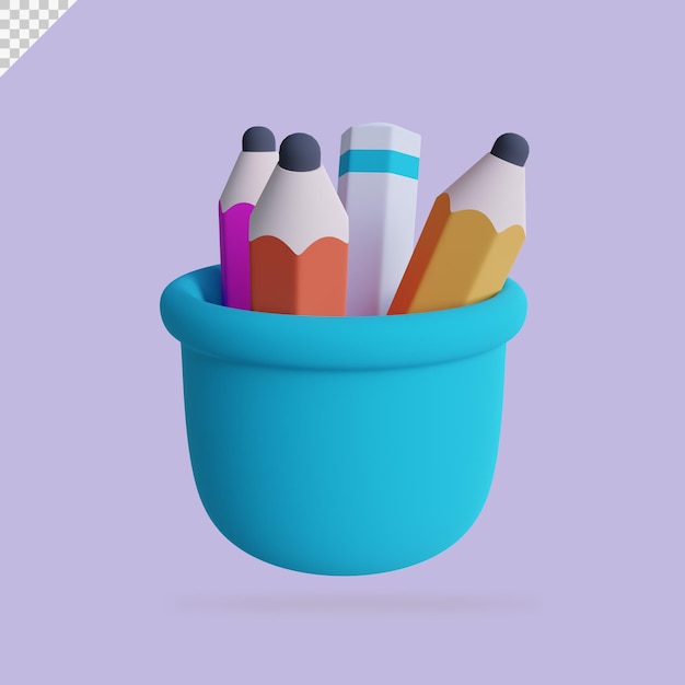 Ilustração de lápis de renderização 3D