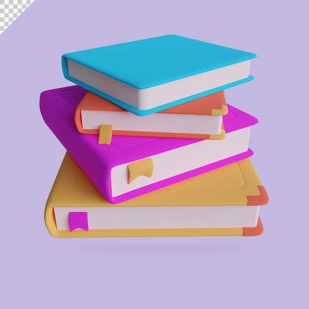 Ilustração de livros de pilha de renderização 3D