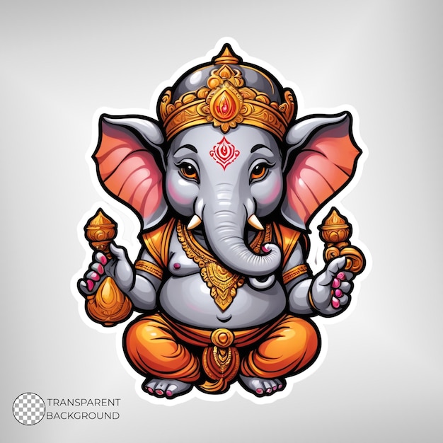 PSD ilustração de lord little ganesha adesivo