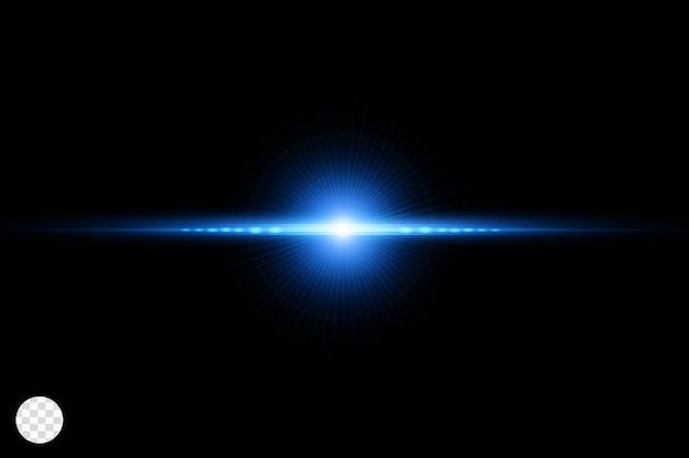PSD ilustração de luz azul brilhante em um fundo preto