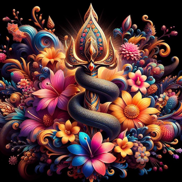 PSD ilustração de maha shivratri