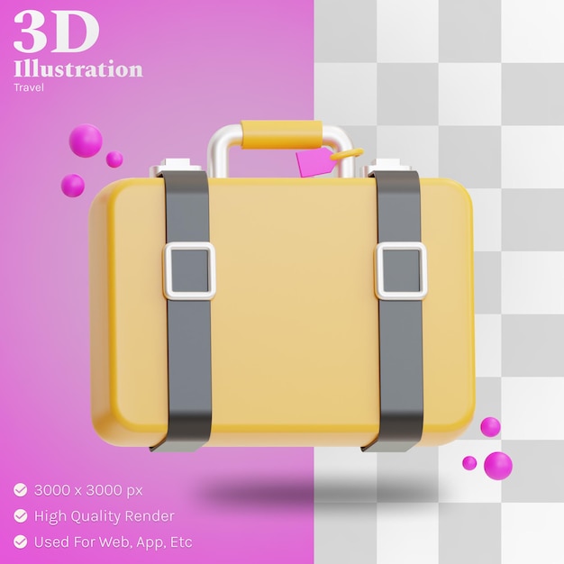 Ilustração de mala 3d