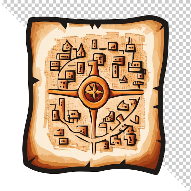 PSD ilustração de mapa isolada em fundo transparente