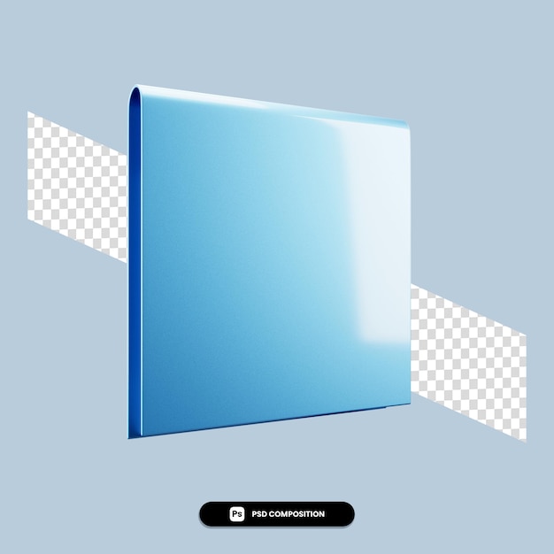 PSD ilustração de maquete de arquivo azul 3d