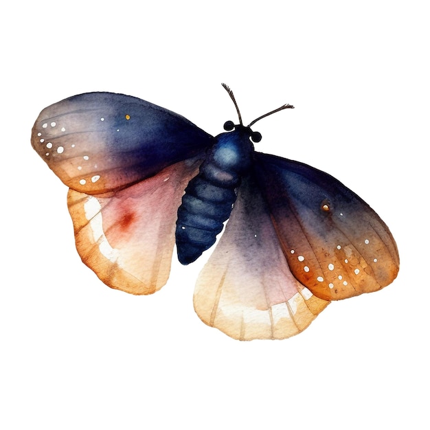 Ilustração de mariposa aquarela ilustração desenhada à mão de borboleta