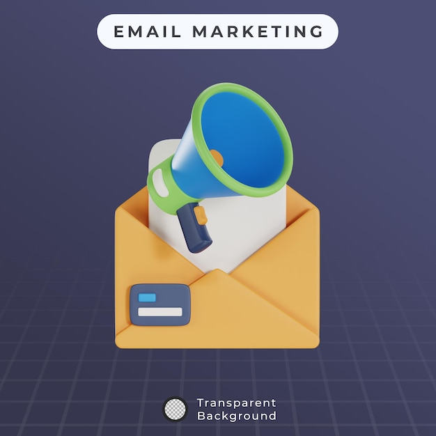 Ilustração de marketing de e-mail 3d