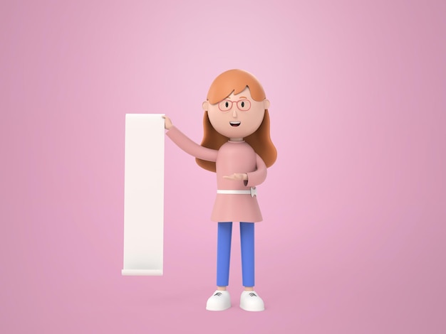 ilustração de marketing feminino 3D