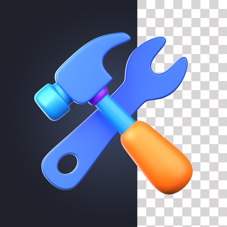 PSD ilustração de martelo 3d