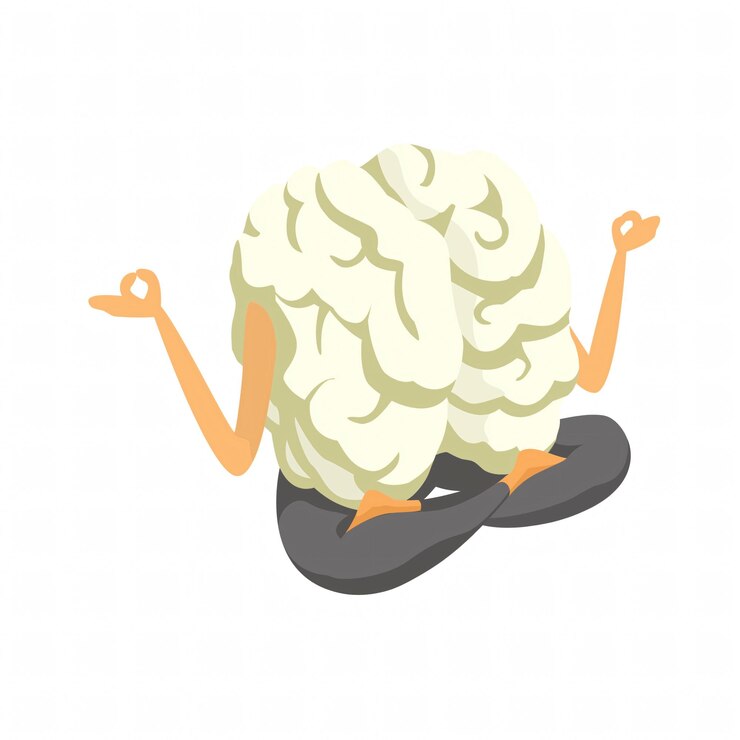 PSD ilustração de meditação cerebral