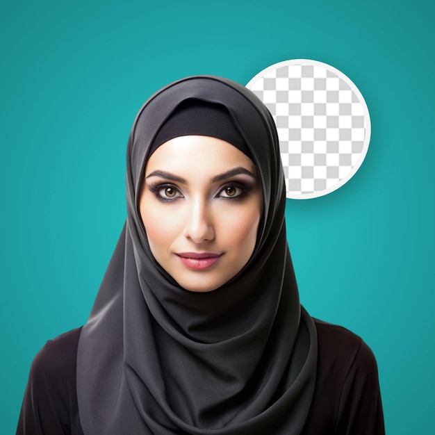 PSD ilustração de menina bonita de hijab em fundo transparente
