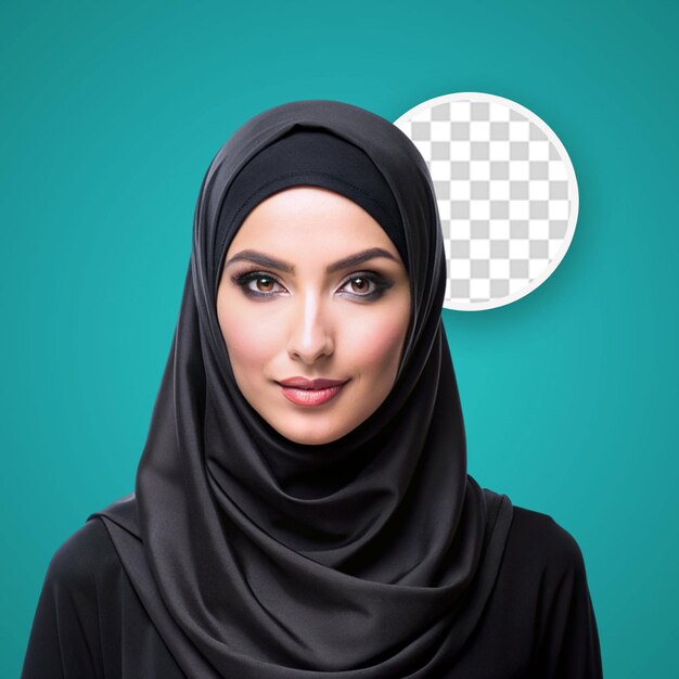 PSD ilustração de menina bonita de hijab em fundo transparente