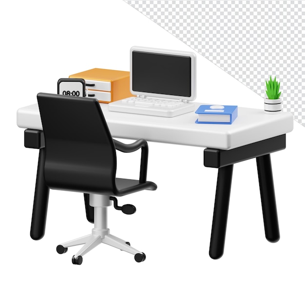 PSD ilustração de mesa de sala de design de ativos de renderização 3d